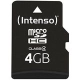 Intenso microSDHC 4GB Class 4 geheugenkaart incl. SD-adapter, zwart