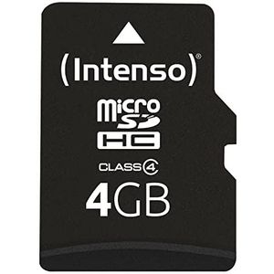 Intenso microSDHC 4GB Class 4 geheugenkaart incl. SD-adapter, zwart