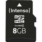8 GB MicroSD geheugenkaart Class 4 8GB met SD adapter
