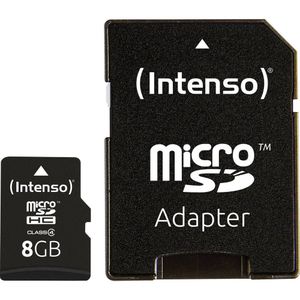 MicroSDHC 8GB Intenso +Adapter CL4 Blister