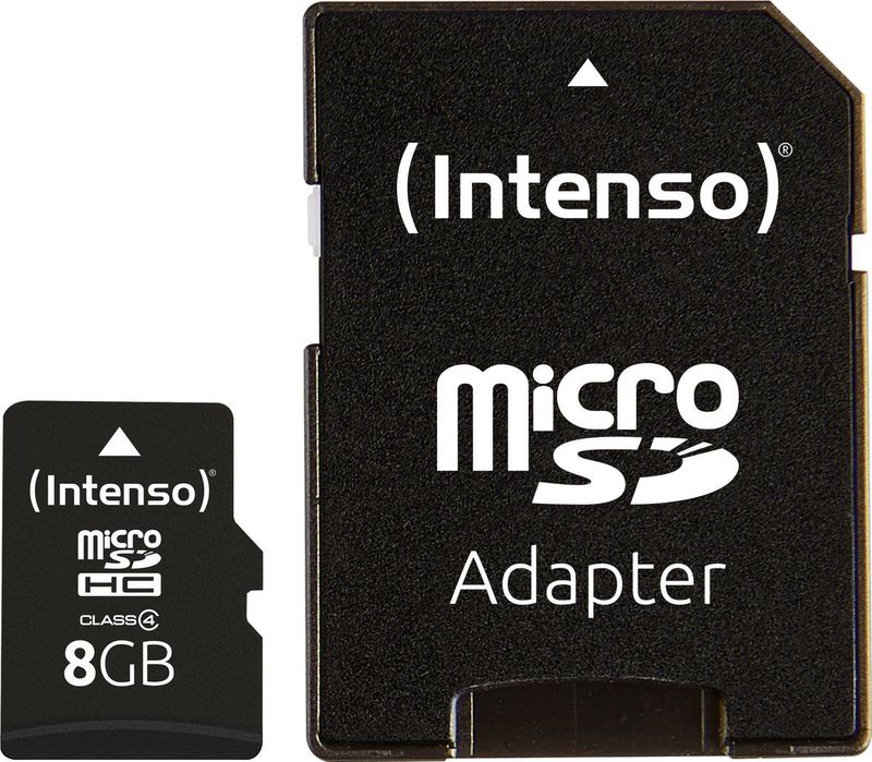 8 GB MicroSD geheugenkaart Class 4 8GB met SD adapter