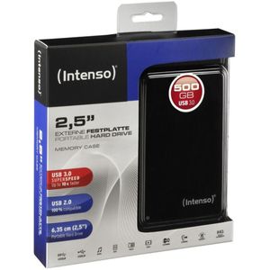 Intenso 6021530 500GB Memory Case USB 3.0 5400rpm 2.5 Inch External Hard Drive - Black