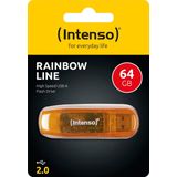 Intenso Rainbow Line USB Stick - 64GB - Oranje