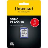 Intenso - SD Class 10 - Geheugenkaart - Zilver - 4 GB - SDHC
