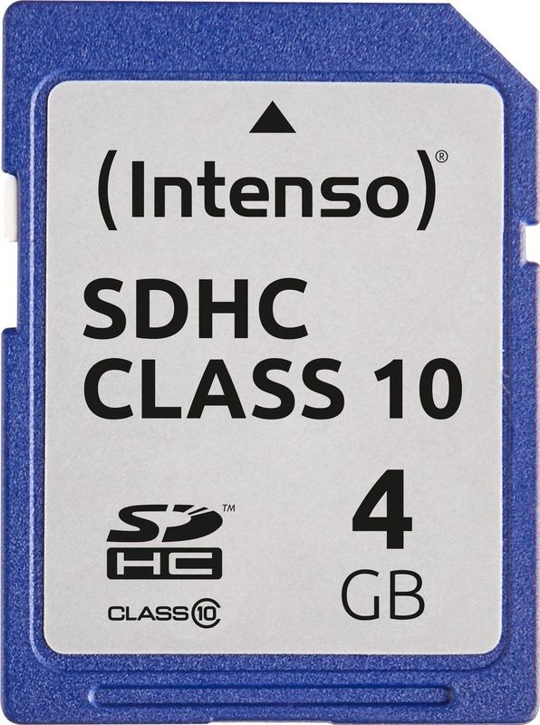 Intenso - SD Class 10 - Geheugenkaart - Zilver - 4 GB - SDHC