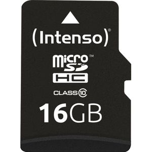 Intenso - Micro SDHC Kaart - Class 10 - 16GB - Dataopslag