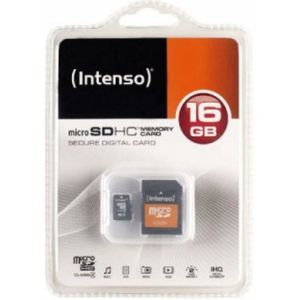 Micro SD geheugenkaart met adapter INTENSO 3413470 16 GB Klasse 10
