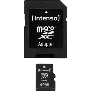 Intenso - microSD Class 10 - Geheugenkaart - 64 GB - Zwart