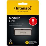 Intenso Mobile Line USB-stick 8GB zilver (3523460) - USB stick - Origineel