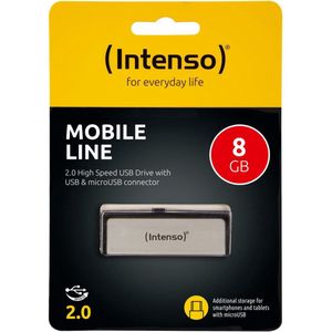 Intenso Mobile Line USB-stick 8GB zilver (3523460) - USB stick - Origineel