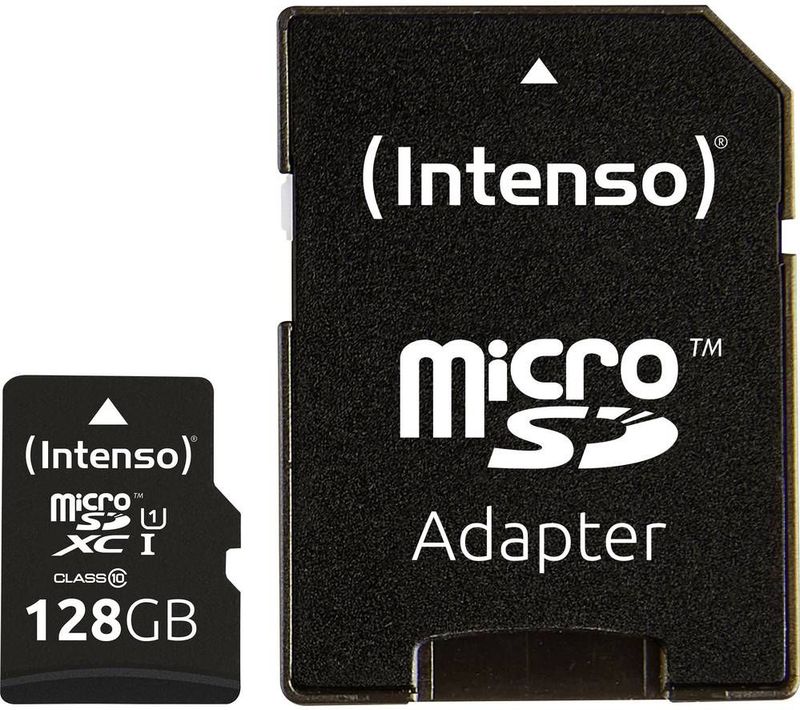 Intenso MicroSDXC 128GB - UHS-I - Klasse 10 - Inclusief Adapter