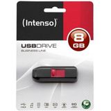 Intenso - Business Line - USB Stick - Zwart/Rood - 8GB - USB 2.0