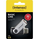Intenso - Basic Line USB-stick - 32 GB - Zwart - USB-A 2.0