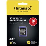 Intenso - Professionele SDHC UHS-I - Geheugenkaart - Blauw - 16GB - Tot 100 MB/s