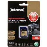 Intenso - Professionele SDHC UHS-I - Geheugenkaart - Blauw - 16GB - Tot 100 MB/s