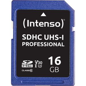 Intenso - Professionele SDHC UHS-I - Geheugenkaart - Blauw - 16GB - Tot 100 MB/s