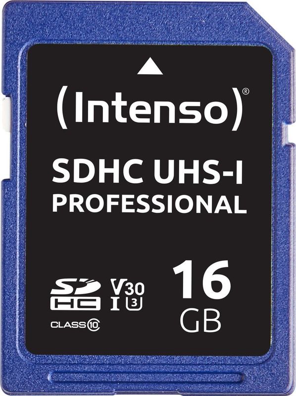 Intenso - Professionele SDHC UHS-I - Geheugenkaart - Blauw - 16GB - Tot 100 MB/s