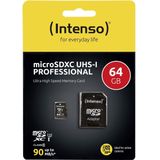 Intenso - Micro SDXC-kaart - 64 GB - Zwart - UHS-I