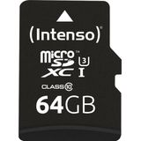 Intenso - Micro SDXC-kaart - 64 GB - Zwart - UHS-I