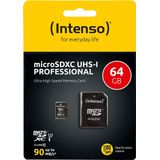 Intenso - Micro SDXC-kaart - 64 GB - Zwart - UHS-I