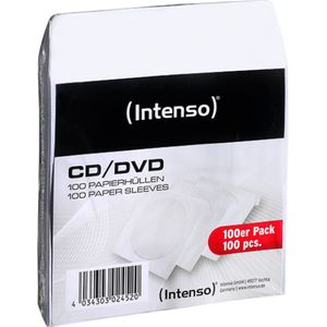 Intenso 9001304 hoezen voor cd- en dvd-papier, leeg, wit