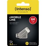 Intenso - cMobile Line - USB Stick - 64GB - Zilver - Metaal