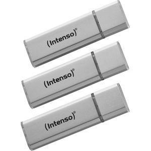 Intenso Alu Line 3X 32 GB USB-stick USB 2.0, zilver (verpakking van drie stuks)