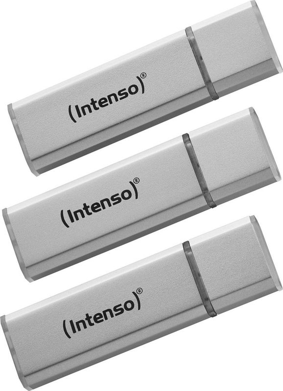 Intenso Alu Line USB-stick - 32GB - USB 2.0 - Zilver - 3-Pack