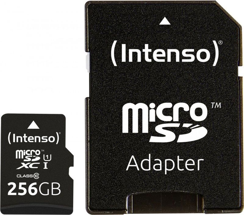 Intenso MicroSDXC Geheugenkaart 256GB - Class 10 - Met SD Adapter