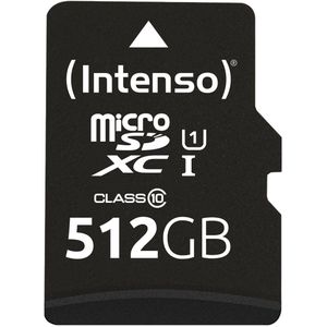 Micro SD Memory Card with Adaptor INTENSO 3423493 512 GB 45 MB/s