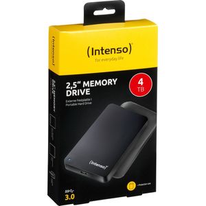 Merkloos Intenso Memory Case draagbare harde schijf, 4 TB, zwart, met beschermingsetui - 4034303028863