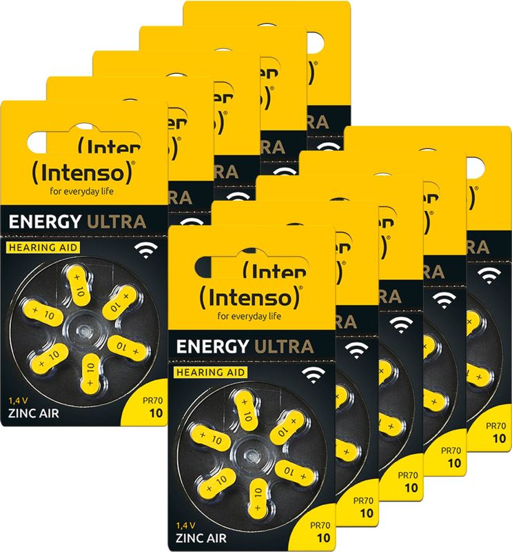 Hörgerätebatterie PR70-10 1.45 v 60 St. 86 mAh Zink-Luft 7504416MP - Intenso