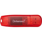 (Intenso) Rainbow Line USB stick - 128GB - USB 2.0 - rood