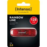 (Intenso) Rainbow Line USB stick - 128GB - USB 2.0 - rood