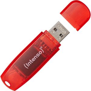 (Intenso) Rainbow Line USB stick - 128GB - USB 2.0 - rood