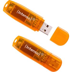 (Intenso) Rainbow Line USB stick - 64GB - USB 2.0 - oranje - 2-pack