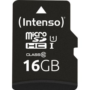 Intenso microSDHC-kaart 16 GB, prestatie, klasse 10, U1 (R) 90 MB/s, (W) 10 MB/s, SD-adapter, bliste