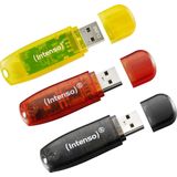 Intenso Rainbow Line USB Stick - 32GB - USB 2.0 - 3-pack