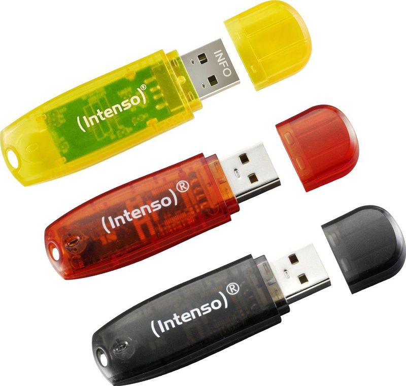 Intenso Rainbow Line USB Stick - 32GB - USB 2.0 - 3-pack