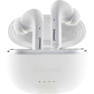 Intenso T302A In Ear headset Bluetooth Stereo Wit Noise Cancelling Indicator voor batterijstatus, Headset, Oplaadbox, Touchbesturing