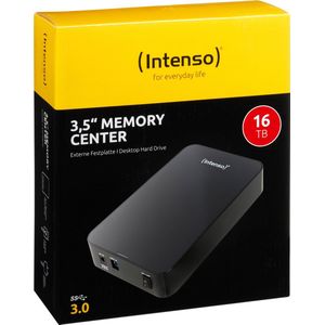 Intenso Memory Center 16 TB Externe harde schijf (3,5 inch) USB 3.2 Gen 1 Zwart 6031520