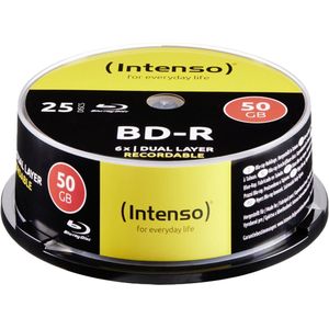 Intenso Blu-ray BD-R DL Disc 50 GB - 25 Stuks Spindel