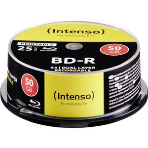 Intenso Blu-ray BD-R DL Disc - 50 GB - 25 Stuks - Bedrukbaar
