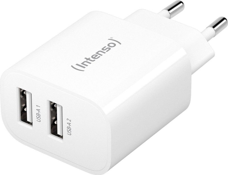 Intenso - Power Adapter - Wit - 2x USB-A - 24 W