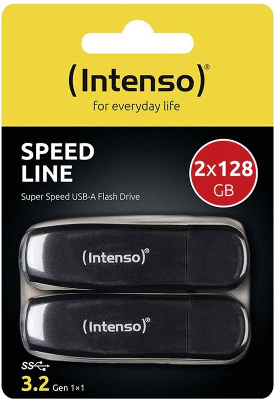 Intenso 128GB Speed Line double pack USB-stick Retail 128 GB Zwart 3533495 USB-A