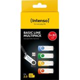 Intenso - Basic Line - USB Stick - 32GB - USB 2.0 - Multipack 5 x 32GB