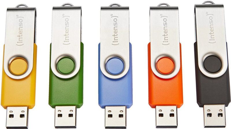 Intenso - Basic Line - USB-sticks - 5 x 16 GB - USB 2.0 - Geel Groen Zwart Blauw Oranje