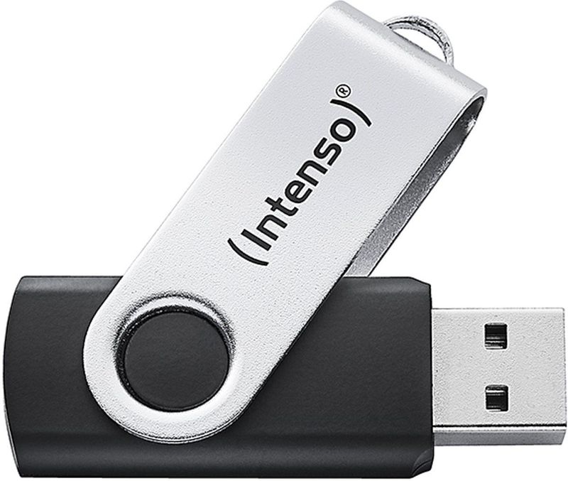 Intenso - Office Line - USB Stick - Zwart/Zilver - 128 GB