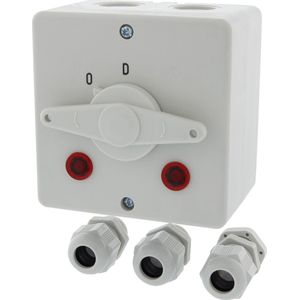 Trekschakelaar opbouw - Geschikt voor badkamer plafond - Wasmachine en droger - Tweevoudig