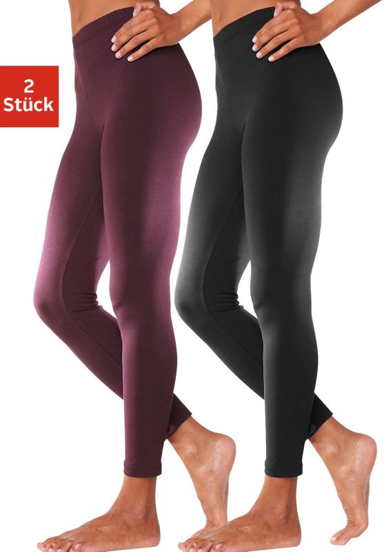 Vivance active Leggings, (2er-Pack), mit Gummibund, Loungewear
